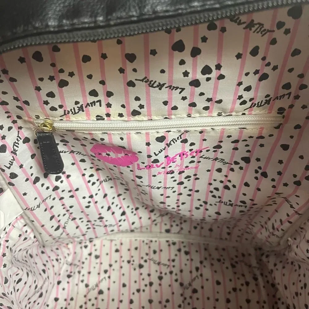 Betsey Johnson synthetic Black Cat Face pick a boo Medium Backpack.